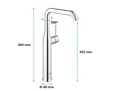 GROHE Essence New Wastafelkraan Opbouw - uitloop 17.9cm - XL-size - hoge draaibare uitloop - EcoJoy - chroom 32901001 - thumbnail