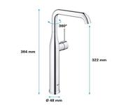GROHE Essence New Wastafelkraan Opbouw - uitloop 17.9cm - XL-size - hoge draaibare uitloop - EcoJoy - chroom 32901001 - thumbnail