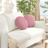 VidaXL Zitkussens 2 stuks roze ø 40 x 13 cm fluweel - thumbnail