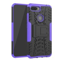 Schokbestendige PC + TPU Tire patroon Case voor Xiaomi Mi 8 lite met houder (paars) - thumbnail
