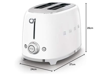 Smeg TSF01WHEU broodrooster 2x2, wit