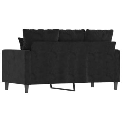 Tweezitsbank 120 cm fluweel zwart - thumbnail