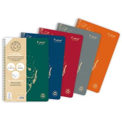 Clairefontaine FOREVER spiraalschrift, gerecycleerd, A4, 90g, 120 bladzijden, geruit 5 mm, groen