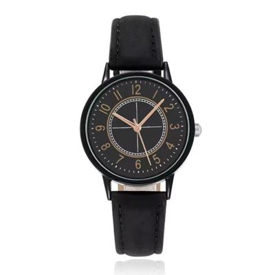 LGT klassiek herenhorloge met zwarte leren band en zwarte wijzerplaat LGT klassiek herenhorloge met zwarte leren band en zwarte wijzerplaat