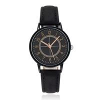 LGT klassiek herenhorloge met zwarte leren band en zwarte wijzerplaat - thumbnail