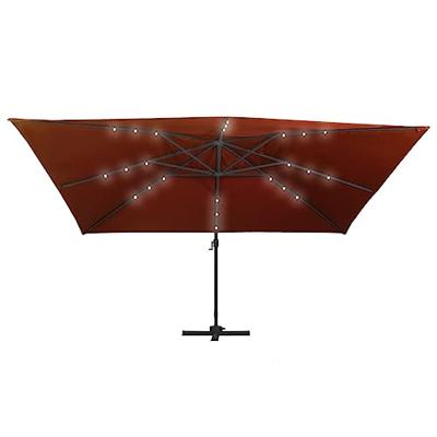 VidaXL Zweefparasol met led-verlichting 400x300 cm terracottakleurig