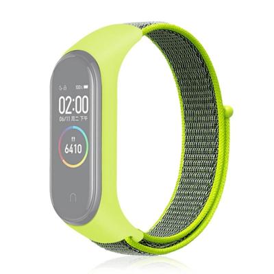 Slimme horloge nylon geweven polsband horloge band voor Xiaomi mi band 3/4 (licht groen)