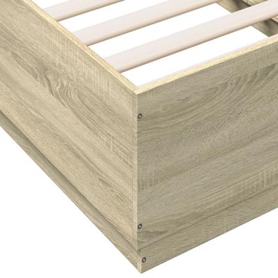 Bedframe bewerkt hout sonoma eikenkleurig 75x190 cm