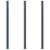 Schuttingpalen 3 st 185 cm aluminium donkergrijs - thumbnail
