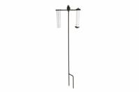 Tuinsteker met Thermometer en Regenmeter 22x4.5x78 cm Zwart/Metaal - thumbnail