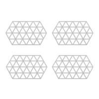 Krumble Siliconen pannenonderzetter Hexagon lang - Grijs - Set van 4 - thumbnail