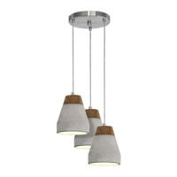 Eglo HanglampTarega 3-lichts betongrijs met hout - 95526 - thumbnail