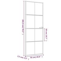 VidaXL Binnendeur smal 76x201,5 cm gehard glas en aluminium zwart - thumbnail