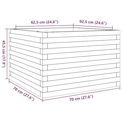 VidaXL Plantenbak 70x70x45,5 cm massief grenenhout wasbruin VidaXL Plantenbak 70x70x45,5 cm massief grenenhout wasbruin