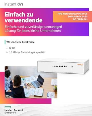 Hewlett Packard Enterprise R8R45A#ABB Netwerk switch 8 poorten Hewlett Packard Enterprise R8R45A#ABB Netwerk switch 8 poorten