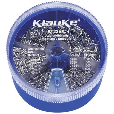 Klauke ST23B Assortiment adereindhulzen 0.25 mm², 0.34 mm², 0.5 mm², 0.75 mm², 1 mm² Ongeïsoleerd Zilver 4000 onderdelen