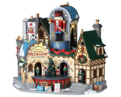 Lemax ludwig's wooden nutcracker factory bewegend kersthuisje Caddington Village 2020