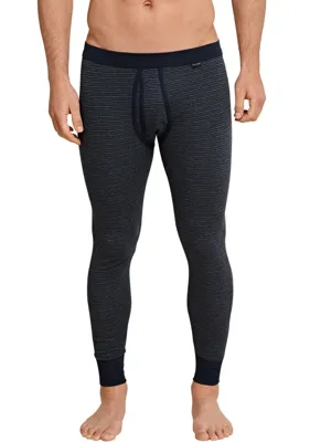 Heren Onderbroek lang met gulp - Katoen - 100% katoenen pantalon met sluiting donkerblauw