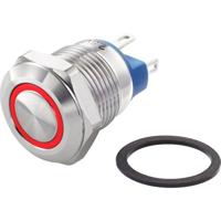 TRU COMPONENTS TC-7494652 TC-GQ12-AF-10E/J/R/12V/S Vandalismebestendige druktoets 48 V/DC 2 A 1x uit/(aan) Moment Rood IP65 1 stuk(s) - thumbnail