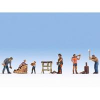 NOCH 0015616 H0 Brandhout maken figuren Geverfd, Staand - thumbnail