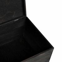 VidaXL Houten kist met deksel 40x30x23 cm massief grenenhout zwart - thumbnail