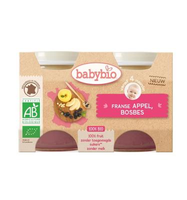 Babybio Dessert appel bosbes 130 gr bio (2 st)