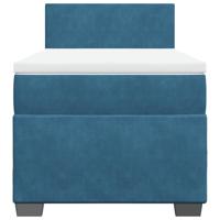 Boxspring met matras fluweel blauw 160x200 cm - thumbnail