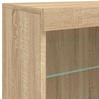 Dressoir met LED-verlichting 60,5x37x67 cm sonoma eikenkleurig - thumbnail