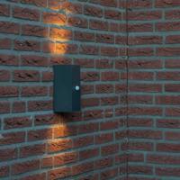 QAZQA Wandlamp donkergrijs 2-lichts IP44 met bewegingssensor - Baleno - thumbnail