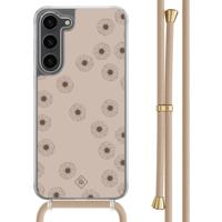 Samsung Galaxy S23 Plus hoesje met beige koord - Cute flowers - thumbnail