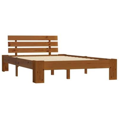 Bedframe met hoofdbord grenenhout honingbruin 140x200 cm