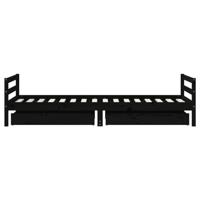 Kinderbedframe met lades 90x200 cm massief grenenhout zwart - thumbnail
