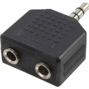 LogiLink CA1002 Adapter Jackplug Audio Adapter [1x Jackplug male 3,5 mm - 2x Jackplug female 3,5 mm, Jackplug female 3,5 mm] Zwart