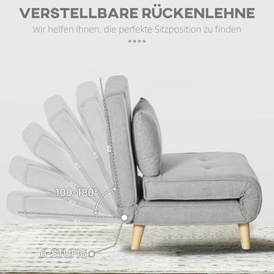 HOMCOM Slaapstoel (Breedte 72 cm, Lichtgrijs) HOMCOM Slaapstoel (Breedte 72 cm, Lichtgrijs)