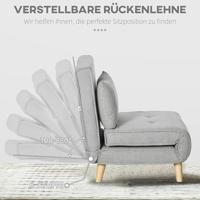 HOMCOM Slaapstoel (Breedte 72 cm, Lichtgrijs) - thumbnail