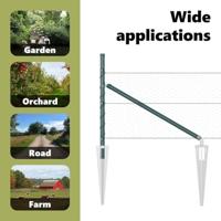 VidaXL Afrasteringspaal groen 10 x 0,4 m (25 mm gaas) staal en pvc - thumbnail