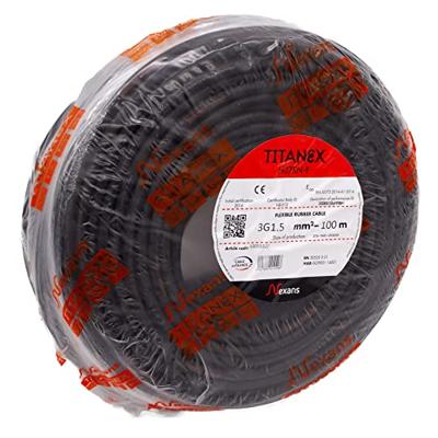 Rubber kabel 3 x 1.5mm² Titanex Nexans H07RN-F ECA rol 100 meter