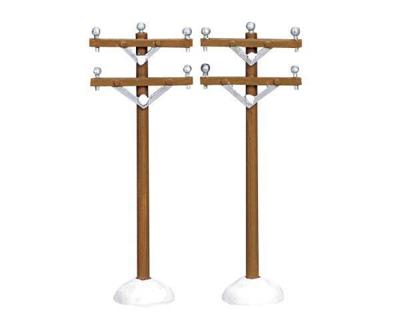 Lemax telephone poles s/2 kerstdorp accessoire 2006
