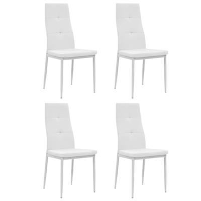 Eetkamerstoelen 4 st kunstleer wit
