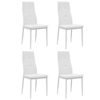 Eetkamerstoelen 4 st kunstleer wit - thumbnail