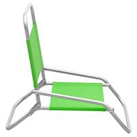 Strandstoelen 2 st inklapbaar stof groen - thumbnail