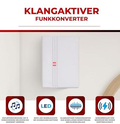 Draadloze deurbel Complete set Heidemann 70835 HX Action Draadloze deurbel Complete set Heidemann 70835 HX Action