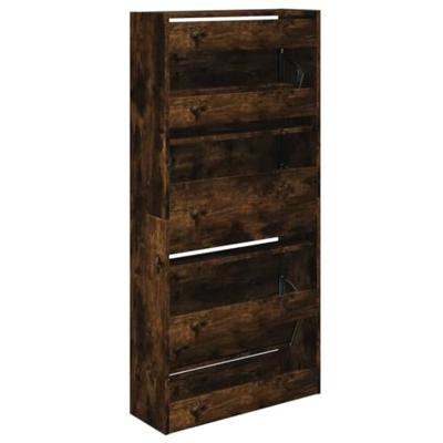 VidaXL Schoenenkast 60x21x125,5 cm bewerkt hout gerookt eikenkleurig