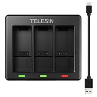 Telesin Triple Batterij Oplader voor GoPro 9, GoPro 10, GoPro 11 & GoPro 12 - thumbnail