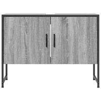 Wastafelkast 80x33x60 cm bewerkt hout grijs sonoma eikenkleurig - thumbnail
