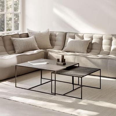 Ethnicraft Salontafel 'Pentagon' Minerals, Set van 2 stuks, kleur Whisky