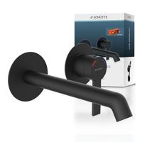 Schutte LOS ANGELES Wastafelkraan | Mat zwart | Voor wandmontage - 33166 - thumbnail