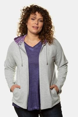 Ulla Popken sweatjack met capuchon - Grote Maten Ulla Popken sweatjack met capuchon - Grote Maten
