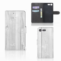 Sony Xperia XZ Premium Book Style Case White Wood - thumbnail