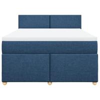 Boxspring met matras stof blauw 140x200 cm - thumbnail